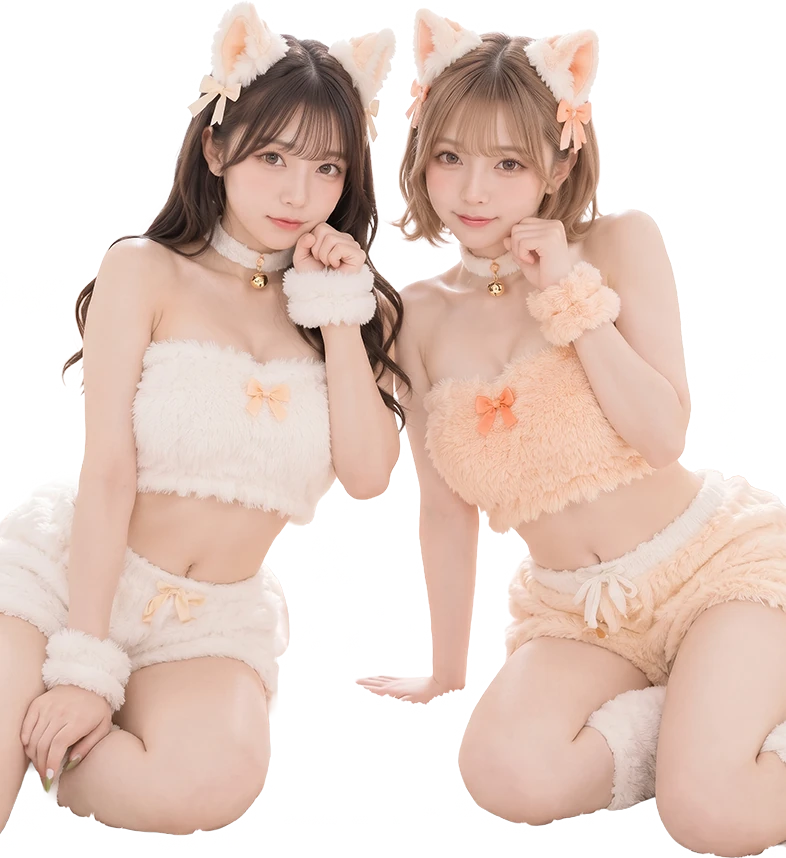 猫耳をつけた2人の女の子